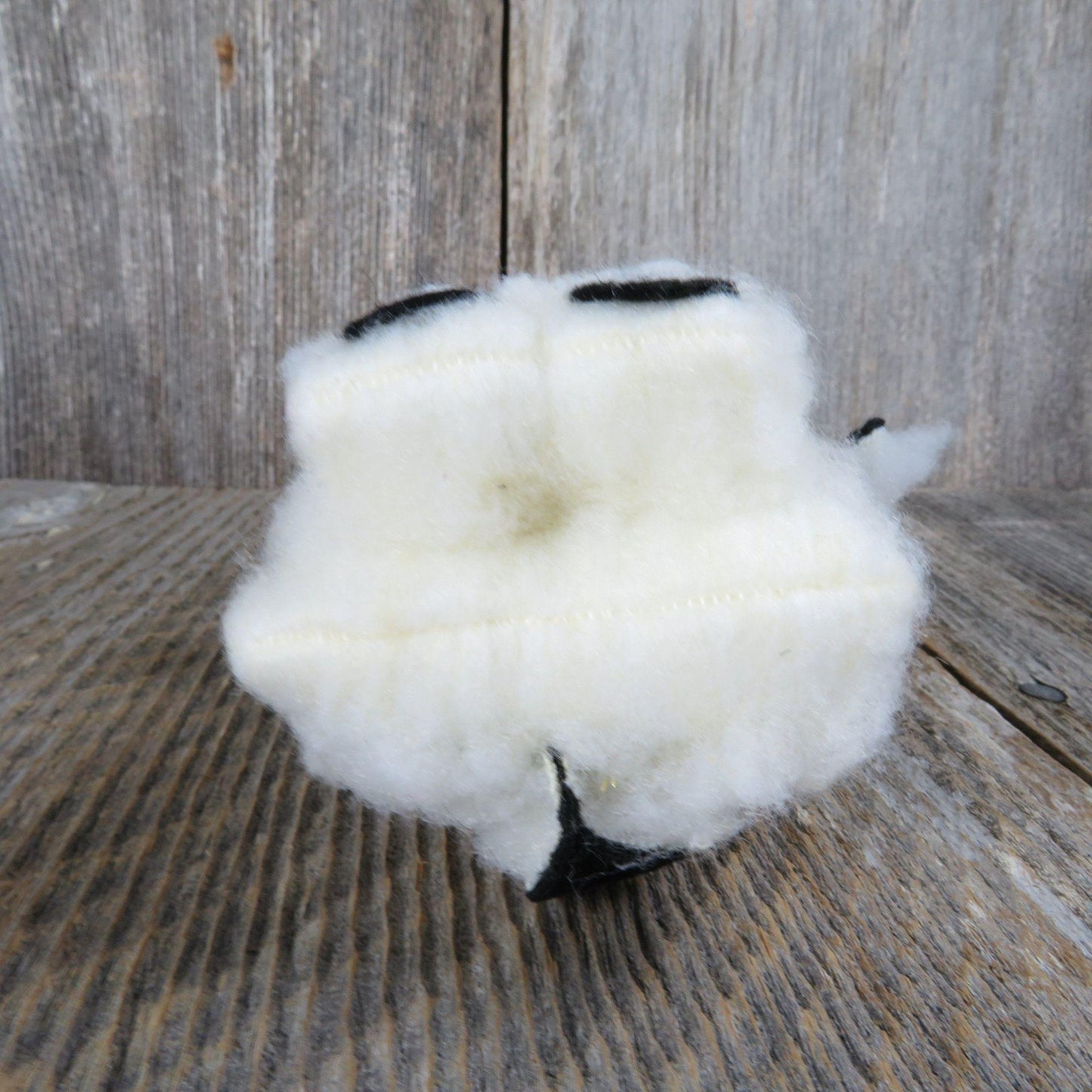 Lamb Sheep Fleece Ornament White Black Felt Ears Christmas Vintage