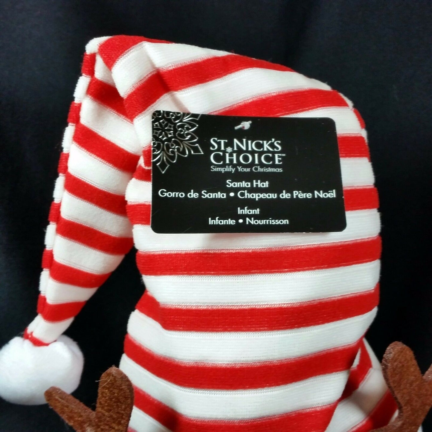 Striped Reindeer Hat Santa Stocking Christmas Antlers Child Kid Baby Red White