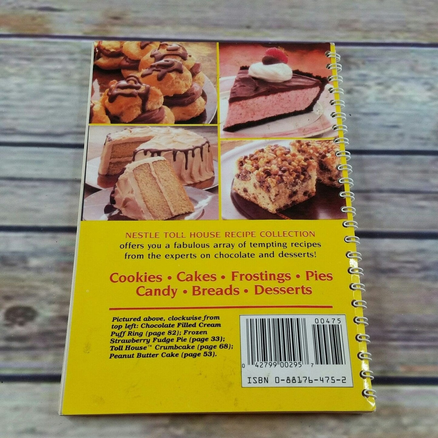Vintage Cookbook Nestle Recipe Collection Toll House 1987 Cookies Pies Cakes Spiral Bound Paperback