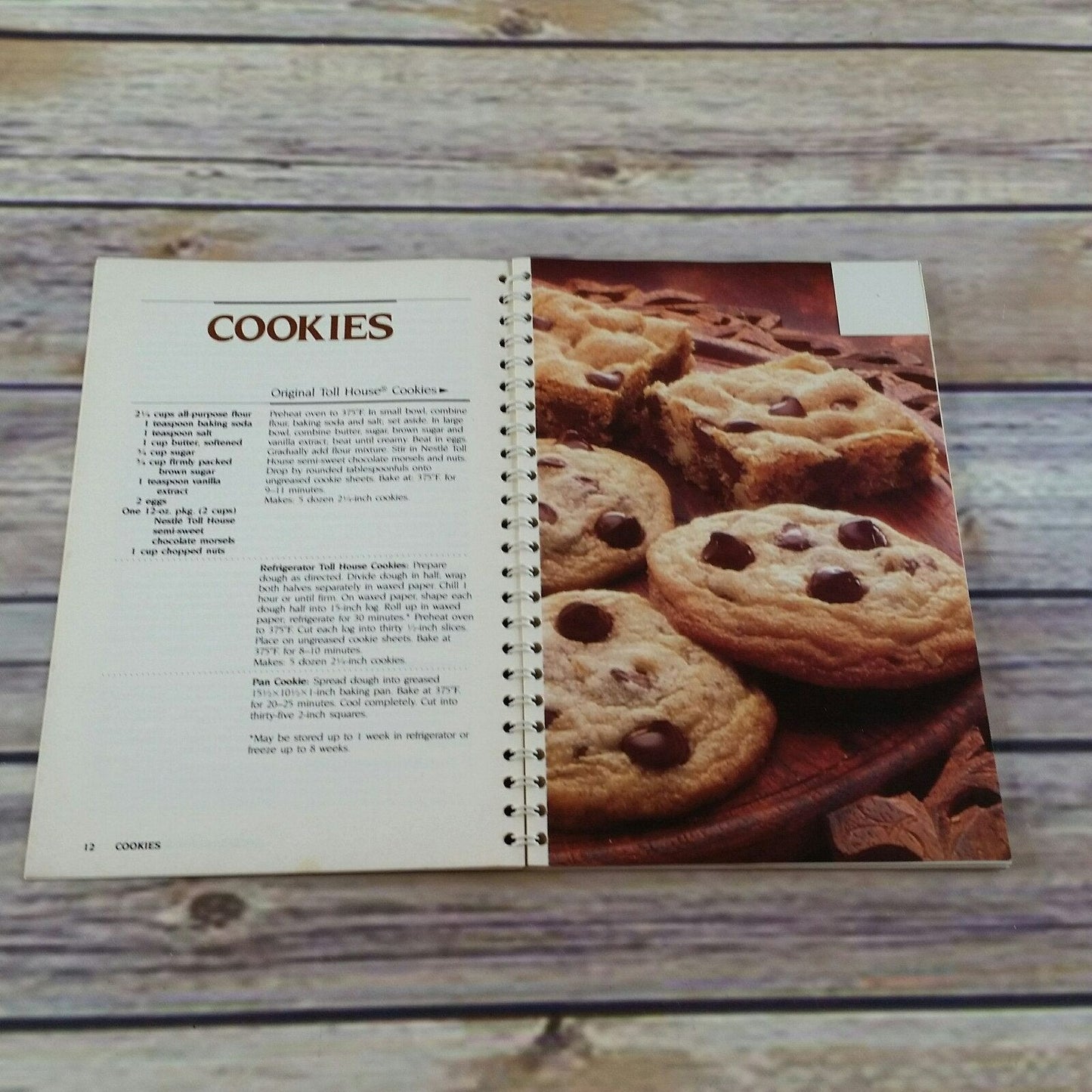Vintage Cookbook Nestle Recipe Collection Toll House 1987 Cookies Pies Cakes Spiral Bound Paperback