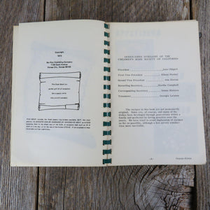 Vintage California Cookbook Garden of Recipes Ocean Aires Auxiliary Children's Home Society California 1972