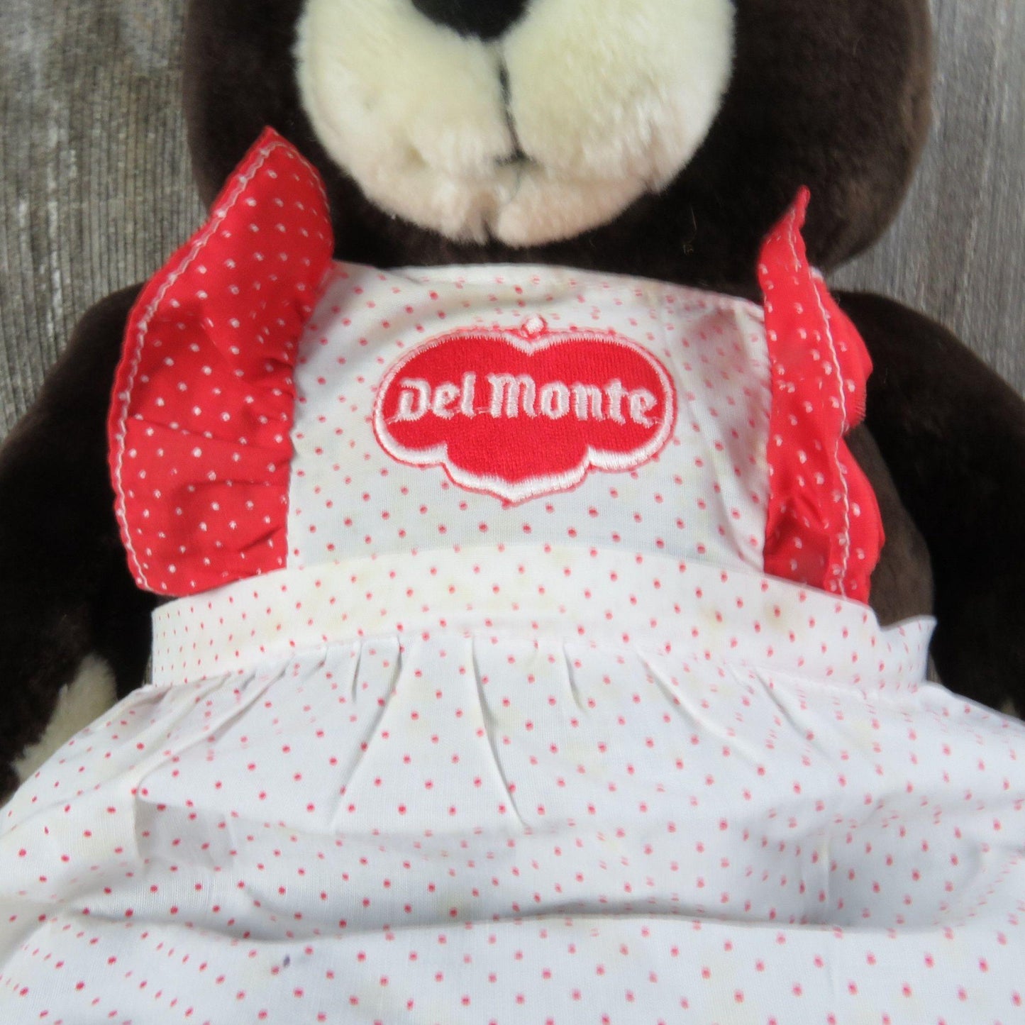 Vintage Del Monte Del Monte Red White Apron Bow Dark Brown Stuffed Animal Animal Fair Korea