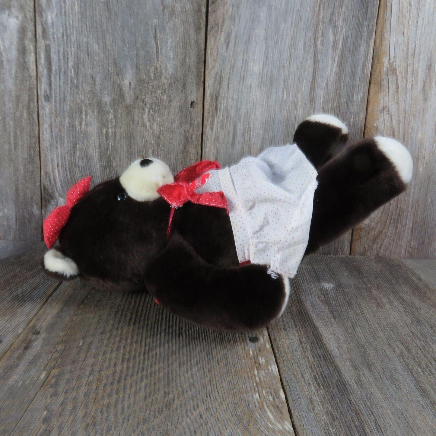 Vintage Del Monte Del Monte Red White Apron Bow Dark Brown Stuffed Animal Animal Fair Korea