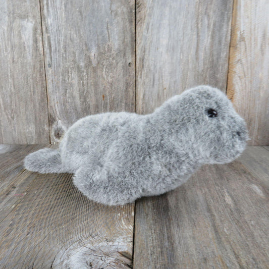 Vintage Seal Plush Sea Lion Grey Stuffed Animal Cuddle Toys Douglas Company Adult Ocean Sea 1989