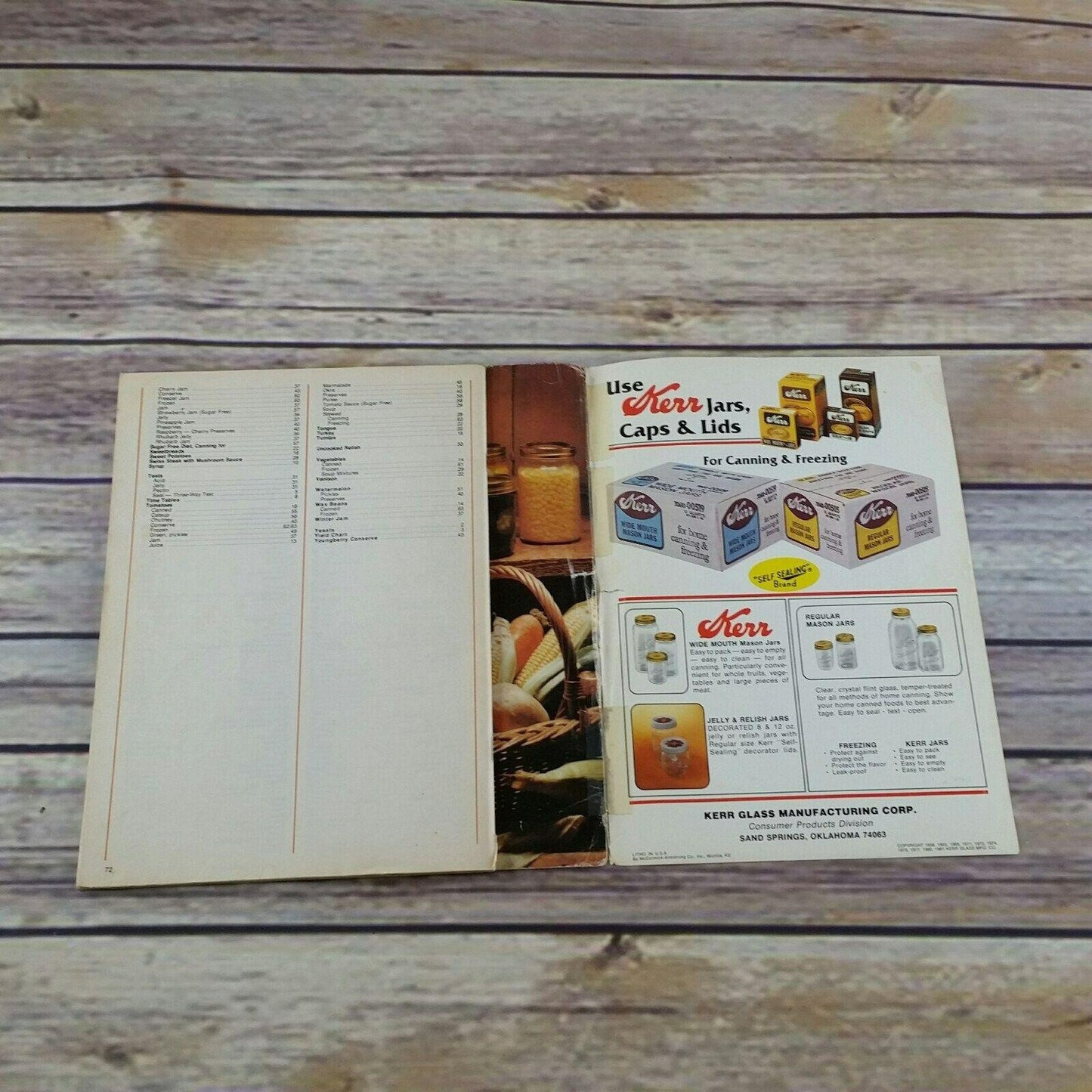 Vintage Kerr Home Canning and Freezing Cookbook Recipes Booklet 1981 Paperback