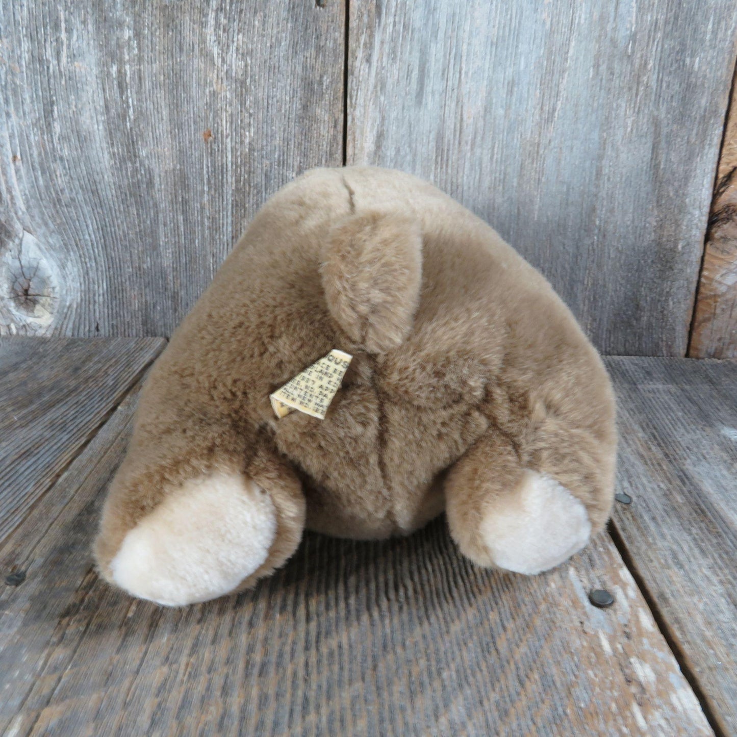 Vintage Teddy Bear Potbelly Plush Sweet Pea Crying Waving Boo Hoo Stuffed Animal 1987