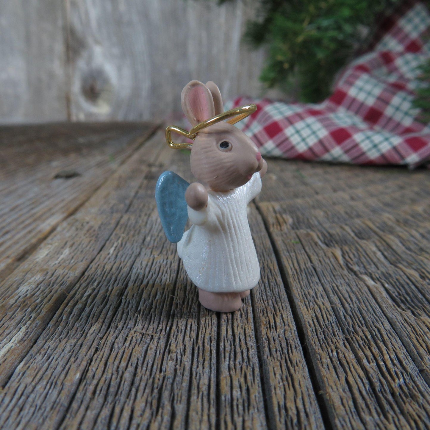 Vintage Bunny Rabbit Angel Ornament Miniature Natures Angels Hallmark 1990