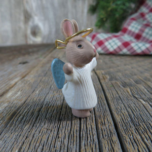 Vintage Bunny Rabbit Angel Ornament Miniature Natures Angels Hallmark 1990