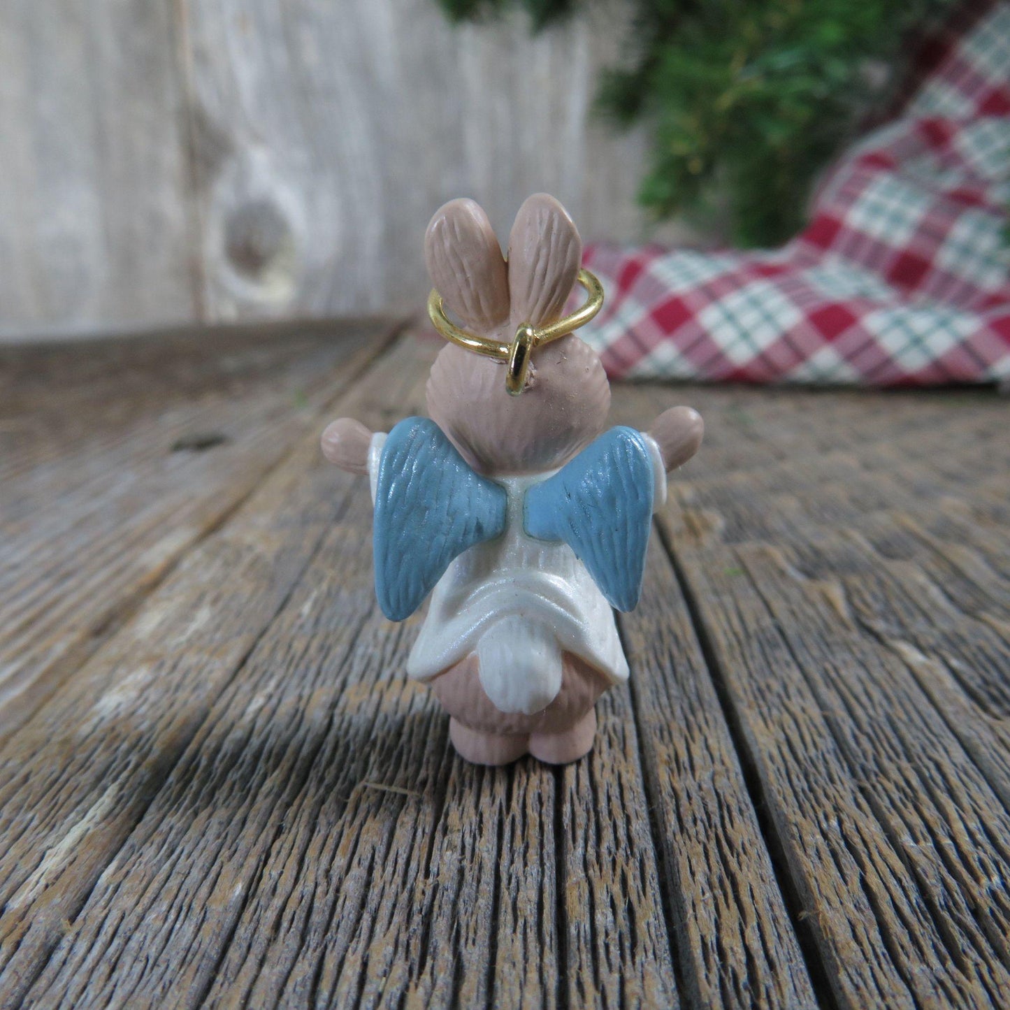 Vintage Bunny Rabbit Angel Ornament Miniature Natures Angels Hallmark 1990