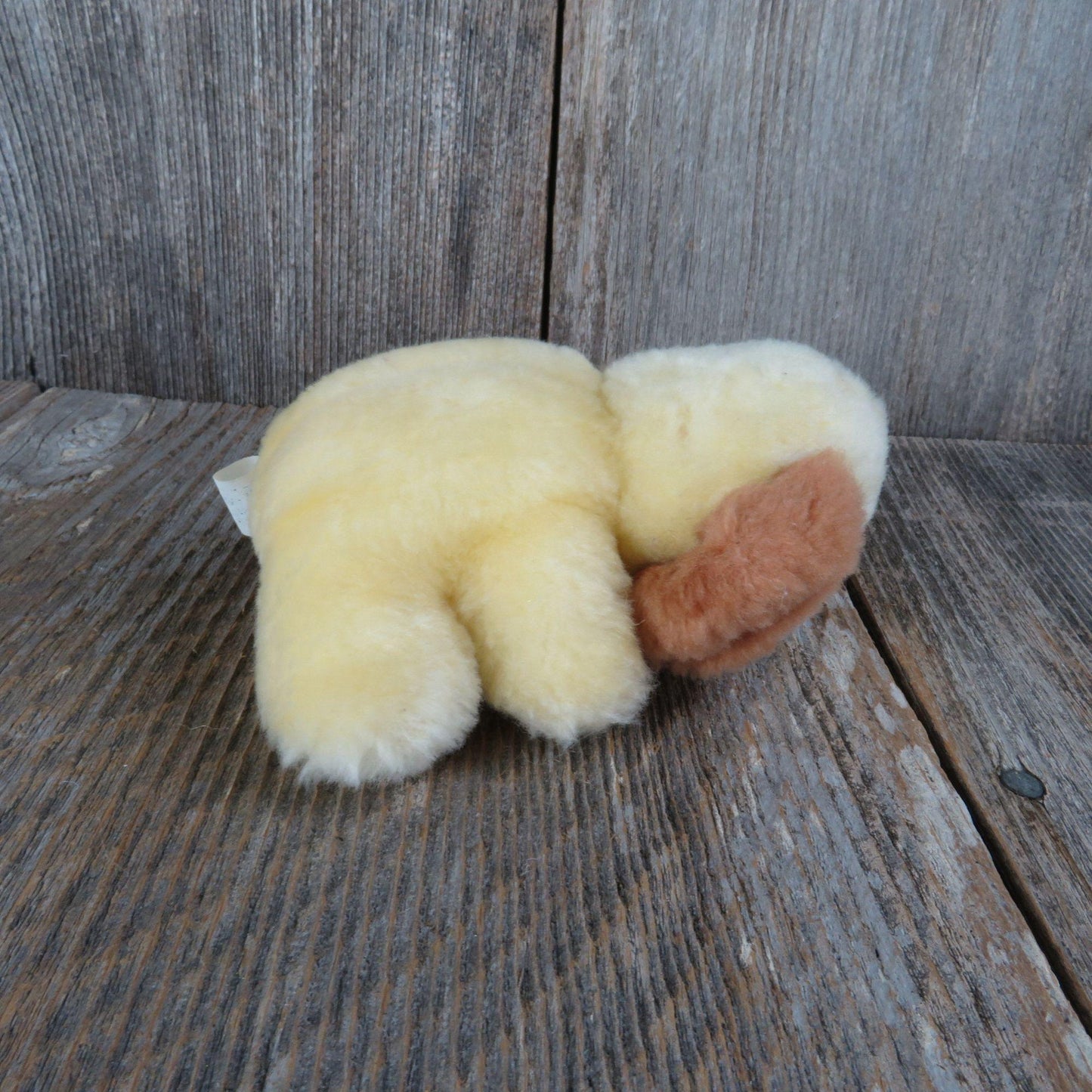Vintage Yellow Dog Plush Mini Circus Circus Brown Ears White Muzzle Stuffed Animal