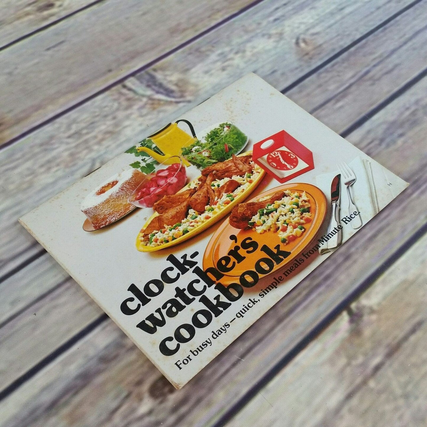 Vintage Minute Rice Cookbook Clock Watchers Cookbook Recipes  1973 Promo Paperback Booklet