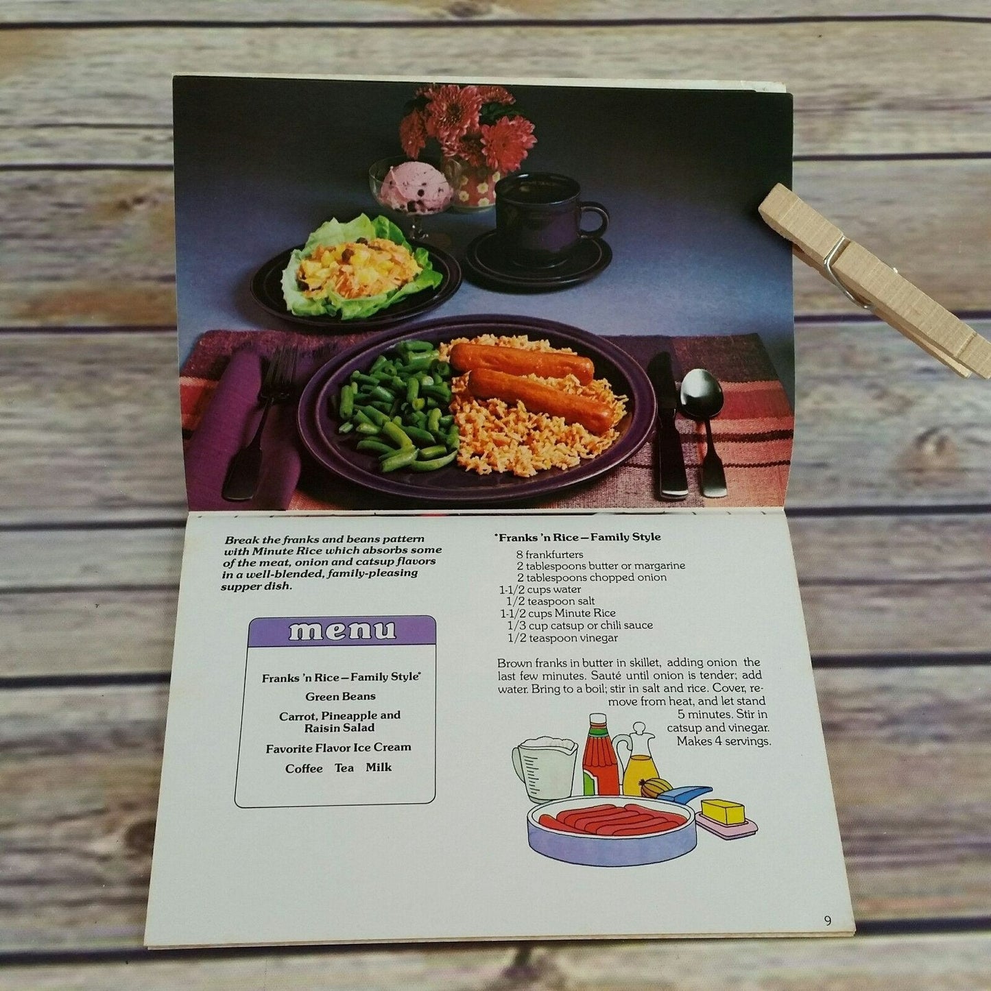 Vintage Minute Rice Cookbook Clock Watchers Cookbook Recipes  1973 Promo Paperback Booklet