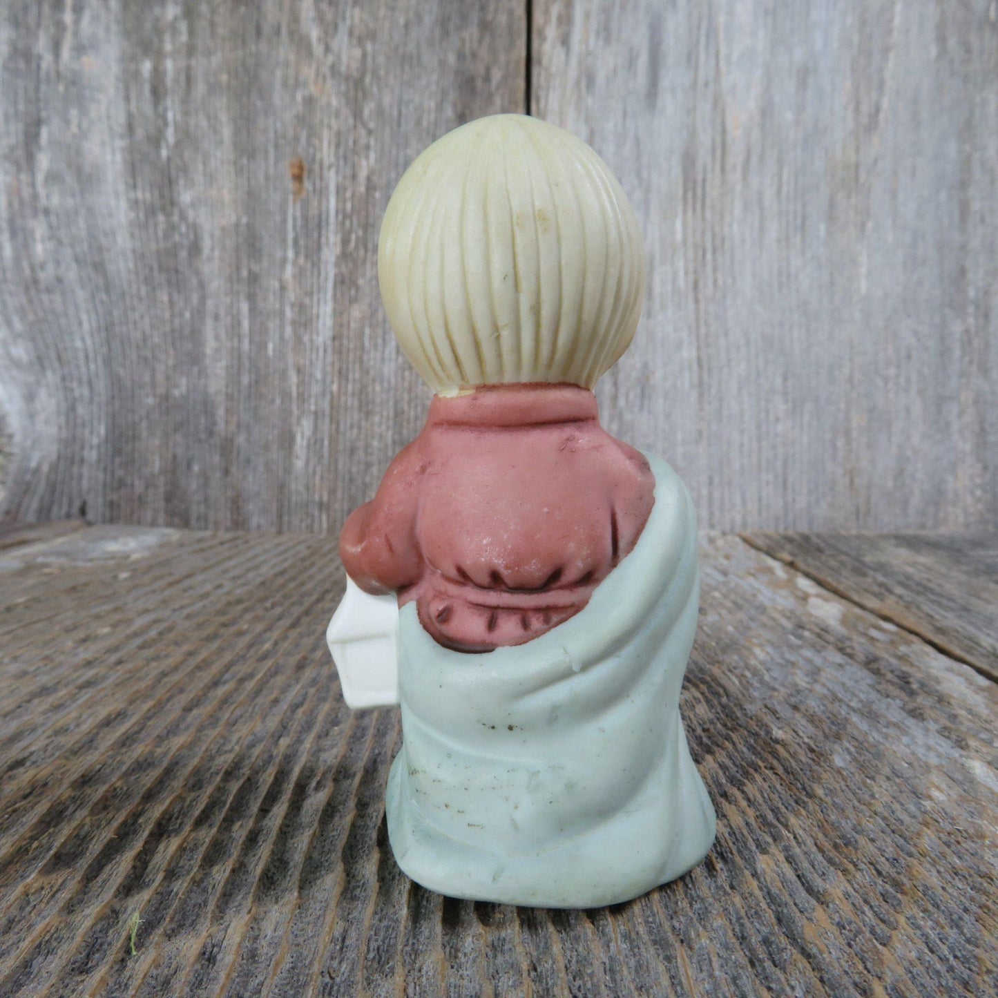 Vintage Shepherd Figurine Child Nativity Lantern Christmas Children Replacement Figure Bisque Ceramic