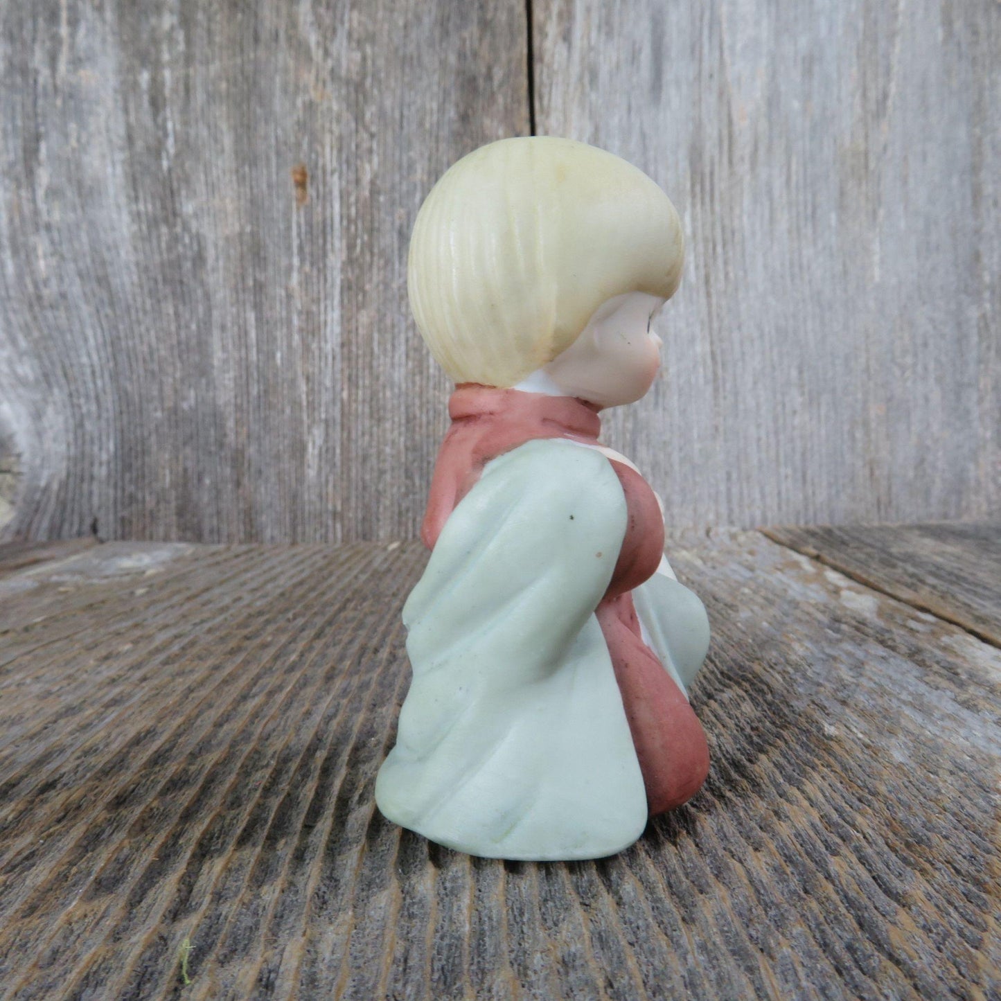 Vintage Shepherd Figurine Child Nativity Lantern Christmas Children Replacement Figure Bisque Ceramic