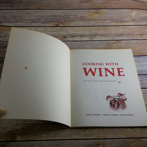 Vintage Sunset Cookbook Cooking with Wine 1972 First Edition Paperback Wine Recipes