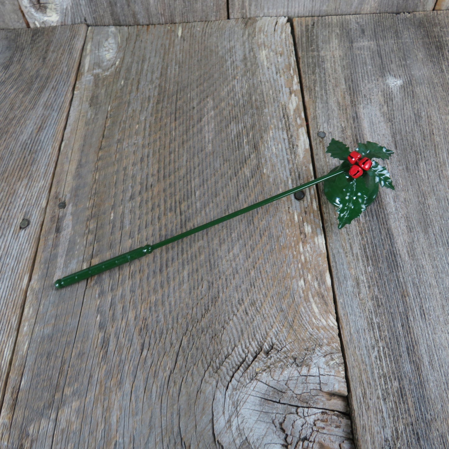 Vintage Green Holly Candle Snuffer Department 56 Red Jingle Bell Flame Extinguisher Christmas