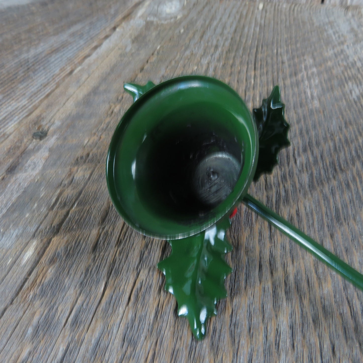 Vintage Green Holly Candle Snuffer Department 56 Red Jingle Bell Flame Extinguisher Christmas