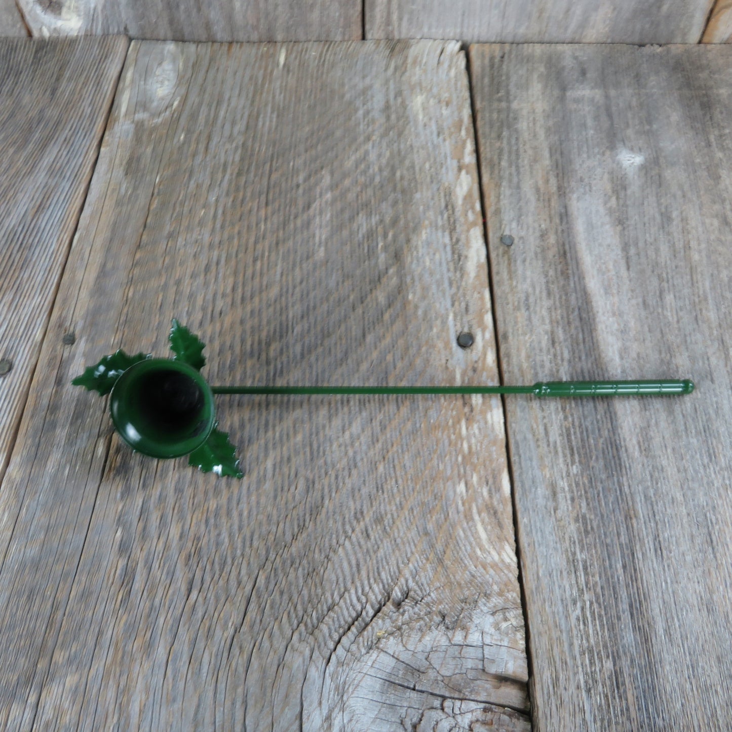 Vintage Green Holly Candle Snuffer Department 56 Red Jingle Bell Flame Extinguisher Christmas