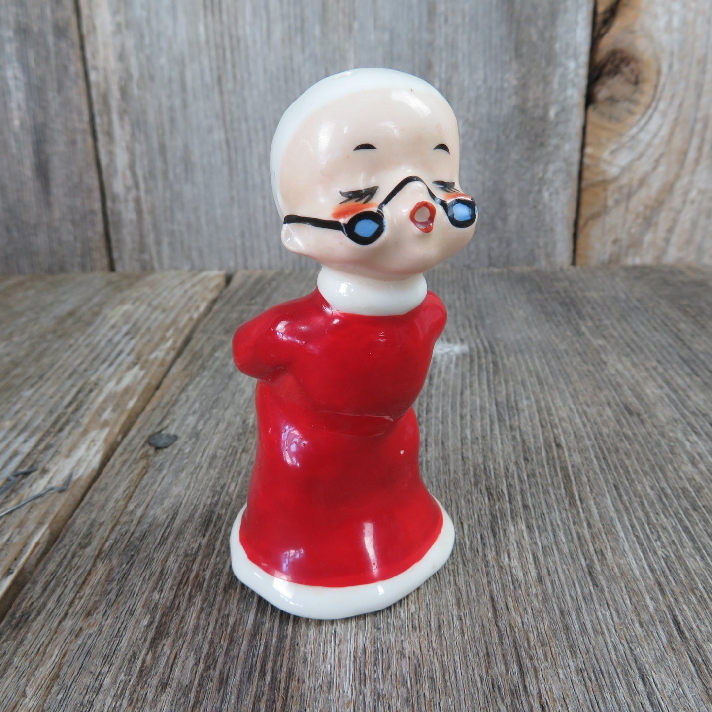 Vintage Kissing Mrs Santa Claus Salt Pepper Shaker Inarco Christmas Replacement Made in Japan