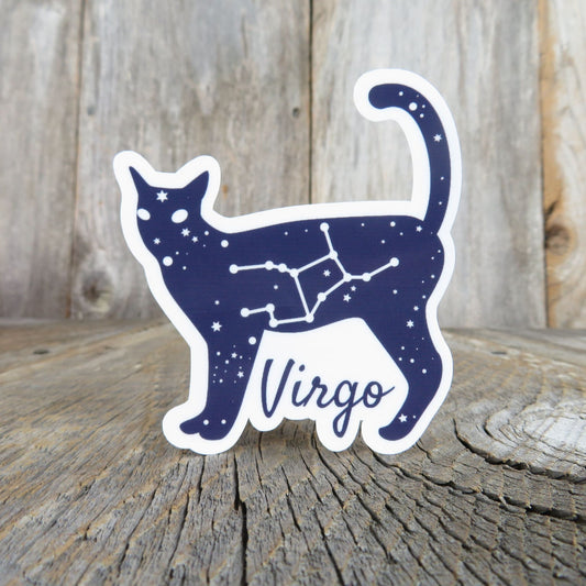 Virgo Cat Sticker Birthday Sign Cat Lover Astrology Star Sign Waterproof Star Chart