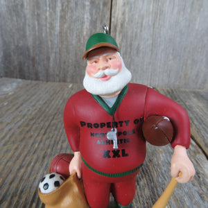 Santa Baseball North Pole Athletic Ornament Hallmark Football Soccer Basketball Christmas 2001