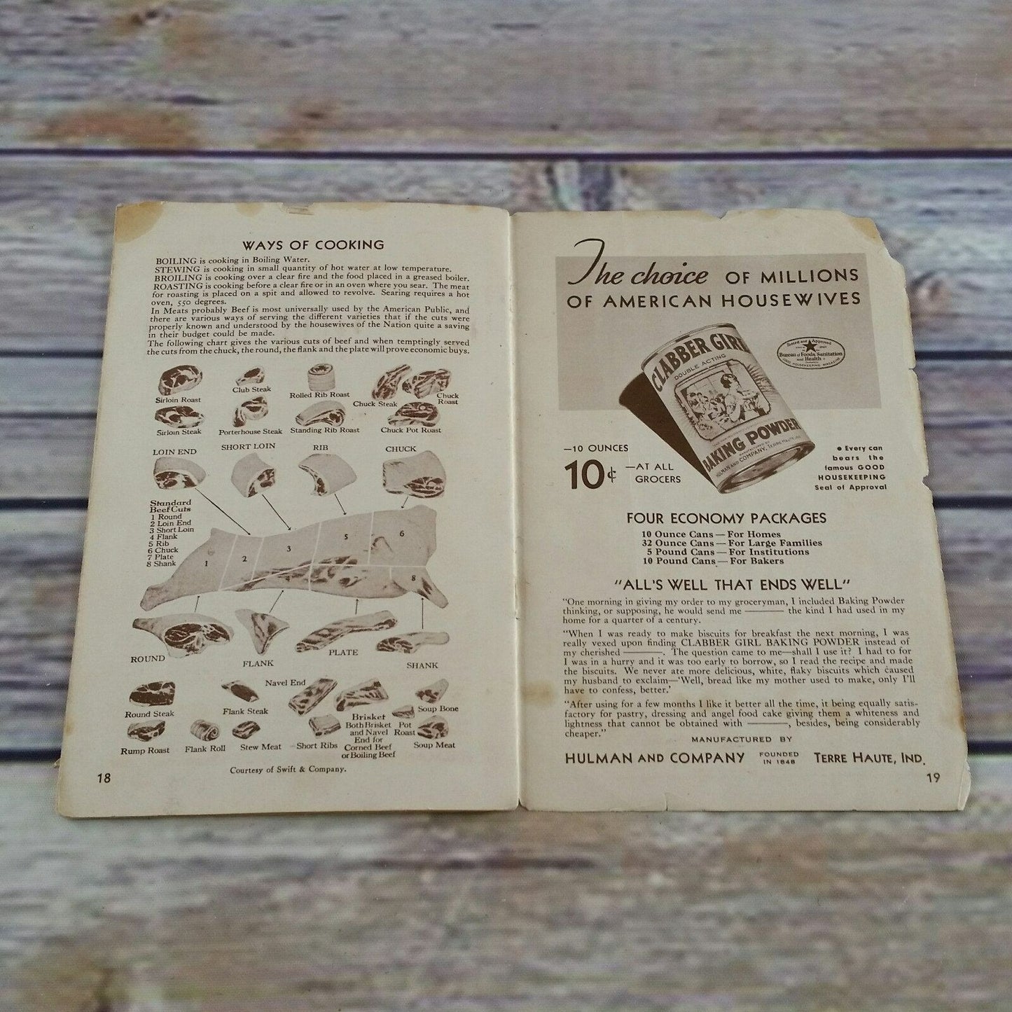 Vintage Cookbook Clabber Girl Baking Powder Co 1934 Paperback Booklet Clabber Girl Baking Book Promo Recipes Pamphlet 1930s